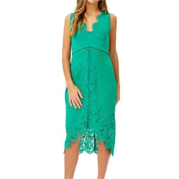 Cure Green Hi-low Lace Women's Dress - Picture 1 of 8